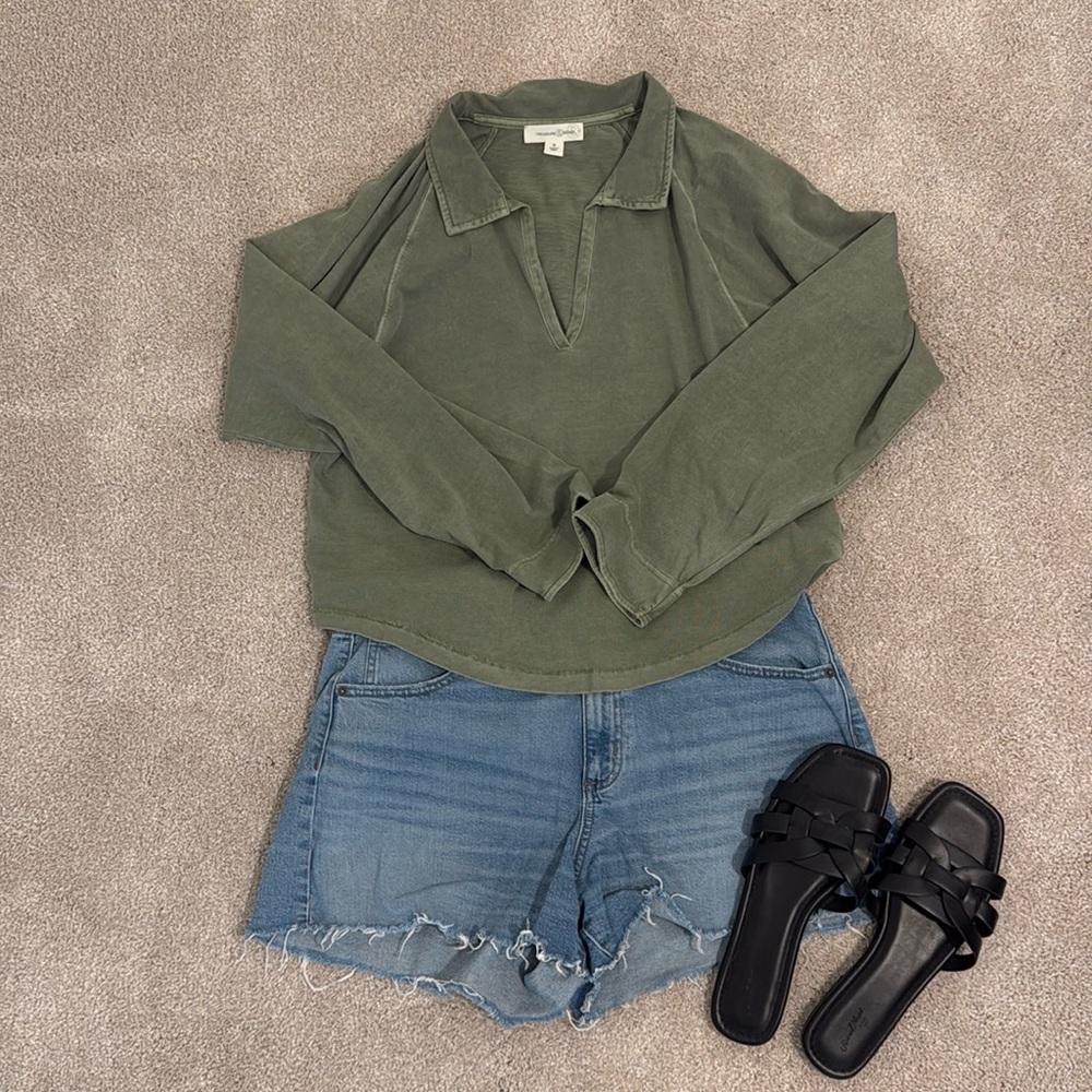 Treasure & Bond Relaxed Fit Organic Cotton Polo T-Shirt